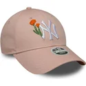 new-era-new-york-yankees-mlb-9forty-justerbar-rosa-kvinde-kasket-med-perler