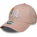 new-era-new-york-yankees-mlb-9forty-justerbar-rosa-kvinde-kasket-med-perler