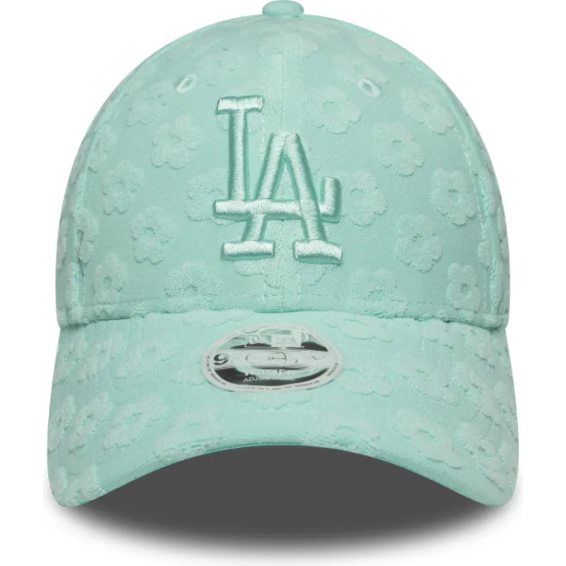 los-angeles-dodgers-mlb-9forty-floral-towelling-gron-justerbar-kvindekasket-med-buet-skygge-fra-new-era
