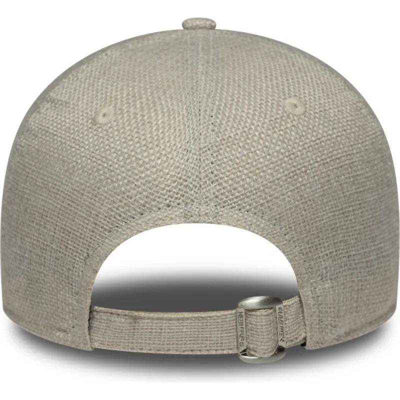 buet-beige-justerbar-kasket-til-kvinder-9forty-woven-fra-new-york-yankees-mlb-fra-new-era
