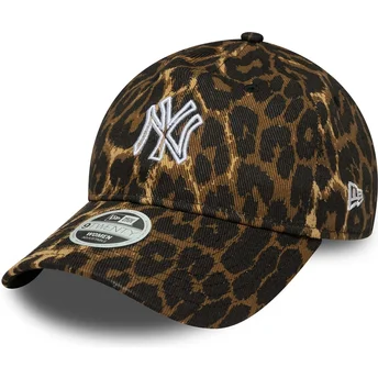 Justerbar leopardbuet kasket til kvinder 9TWENTY Outline New York Yankees MLB fra New Era