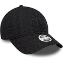 sort-justerbar-kvindekasket-med-buet-skygge-og-sort-new-york-yankees-mlb-9twenty-logo-broderi-fra-new-era