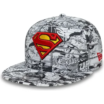 New Era Superman DC Comics 9FIFTY All Over Print sort snapback kasket til dreng