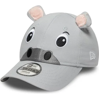 Grå justerbar buet kasket til børn 9FORTY Animal fra New Era