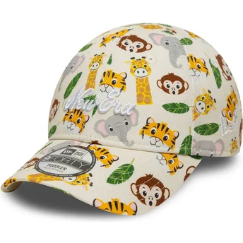 New Era 9FORTY All Over Print Safari beige justerbar kasket til drenge