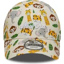 buet-beige-justerbar-kasket-til-dreng-9forty-all-over-print-safari-fra-new-era