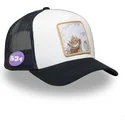 hvid-og-sort-trucker-kasket-monkey-d-luffy-op5-gea-one-piece-fra-capslab