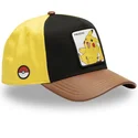 buet-sort-gul-og-brun-snapback-kasket-pikachu-pmk6-pik-pokemon-fra-capslab
