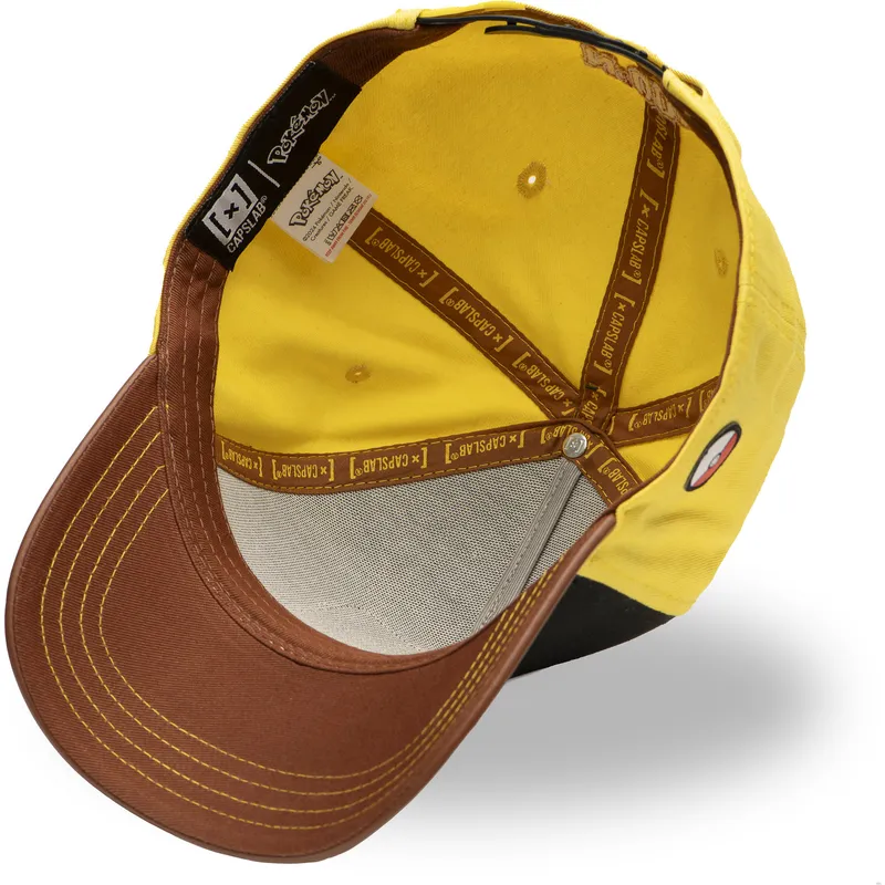buet-sort-gul-og-brun-snapback-kasket-pikachu-pmk6-pik-pokemon-fra-capslab