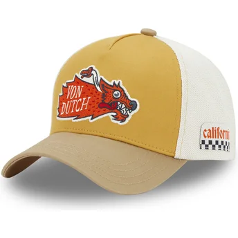 Brun og hvid trucker-kasket WILD05 fra Von Dutch