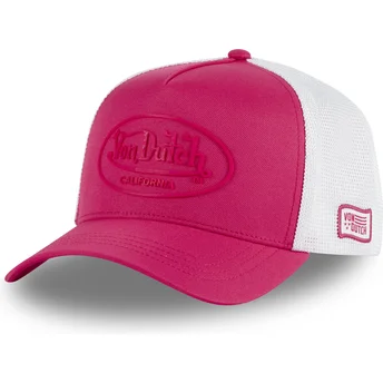 Von Dutch FLUO01 lyserød og hvid trucker cap