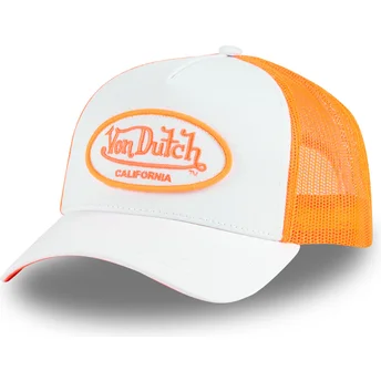 Von Dutch FLUO04 CT hvid og orange trucker kasket