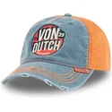 von-dutch-retro02-justerbar-bla-og-orange-buet-kasket
