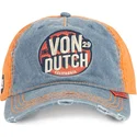 von-dutch-retro02-justerbar-bla-og-orange-buet-kasket