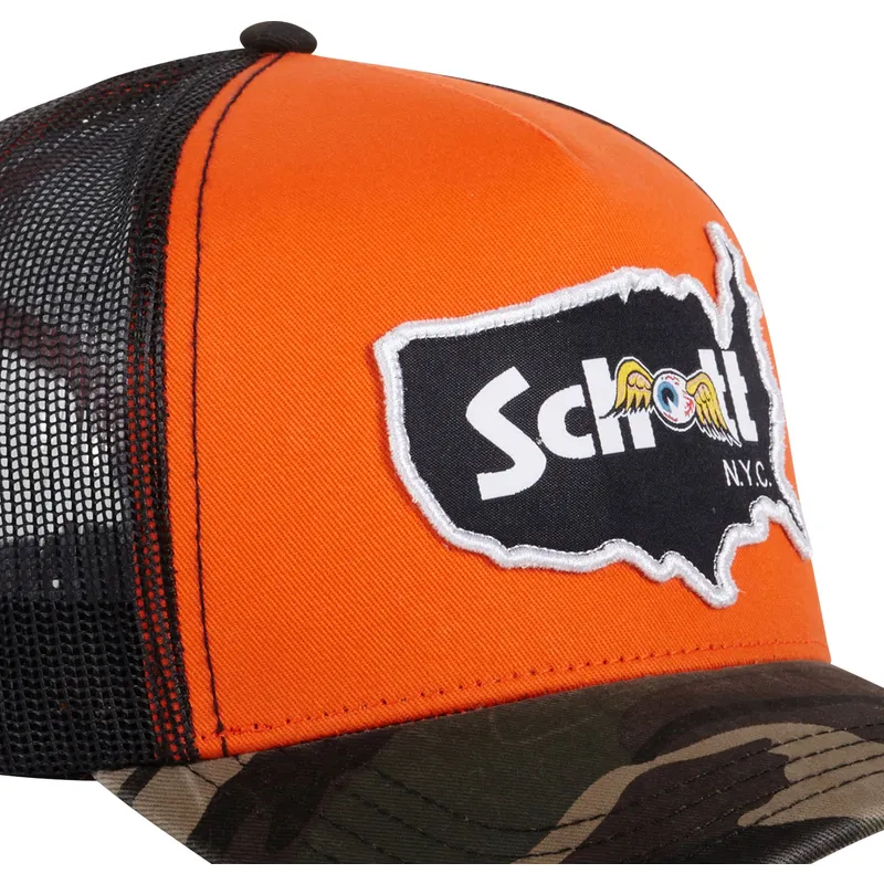 trucker-kasket-orange-og-camouflage-camoo-fra-von-dutch-x-schott-nyc