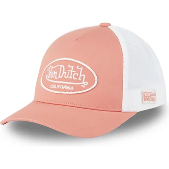 Justerbar lyserød og hvid trucker-kasket LOF B25 fra Von Dutch