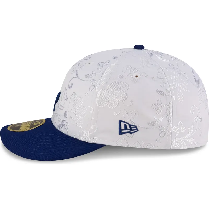 hvid-og-bla-fitted-flat-cap-59fifty-day-low-profile-fra-los-angeles-dodgers-mlb-fra-new-era