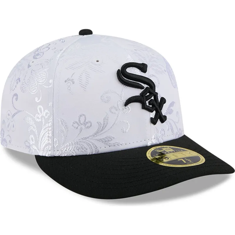 hvid-og-sort-fitted-flat-cap-59fifty-day-low-profile-fra-chicago-white-sox-mlb-fra-new-era