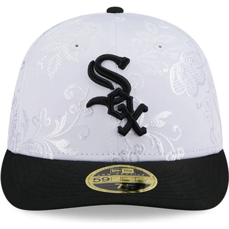 hvid-og-sort-fitted-flat-cap-59fifty-day-low-profile-fra-chicago-white-sox-mlb-fra-new-era
