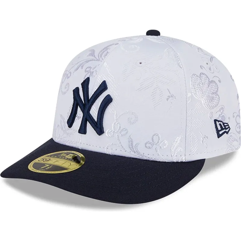 flad-kasket-marinebla-og-hvid-fitted-59fifty-day-low-profile-fra-new-york-yankees-mlb-fra-new-era