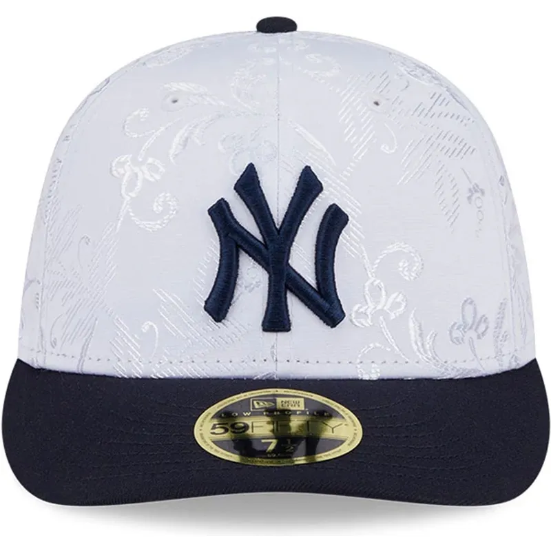 flad-kasket-marinebla-og-hvid-fitted-59fifty-day-low-profile-fra-new-york-yankees-mlb-fra-new-era