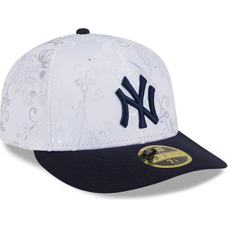 flad-kasket-marinebla-og-hvid-fitted-59fifty-day-low-profile-fra-new-york-yankees-mlb-fra-new-era