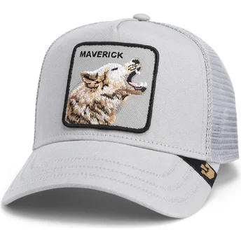 Goorin Bros. The Farm Maverick Howling In Harmony Core Canvas grå ulv trucker kasket.