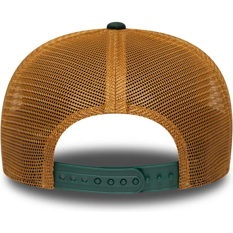 gron-og-brun-trucker-kasket-9seventy-stretch-snap-debossed-logo-fra-oakland-athletics-mlb-fra-new-era