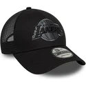 justerbar-sort-trucker-cap-med-grat-los-angeles-lakers-nba-logo-9forty-fra-new-era
