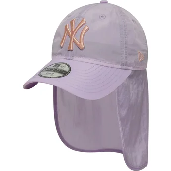 New York Yankees MLB 9FORTY Sun Shield lilla buet snapback kasket til drenge fra New Era