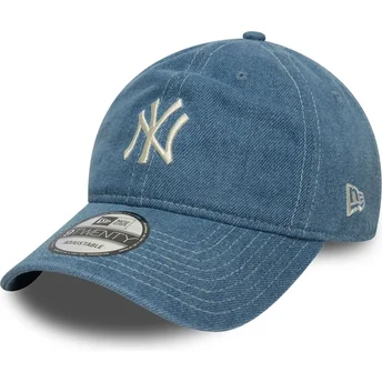 New Era New York Yankees MLB 9TWENTY Denim justerbar blå buet kasket