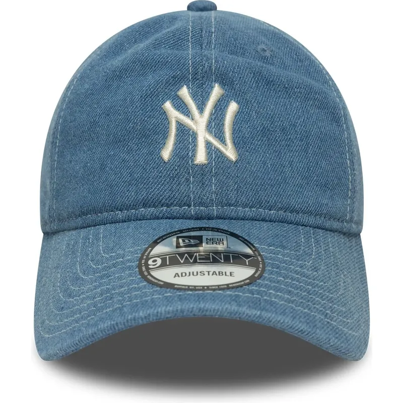 justerbar-bla-buet-kasket-9twenty-denim-fra-new-york-yankees-mlb-fra-new-era