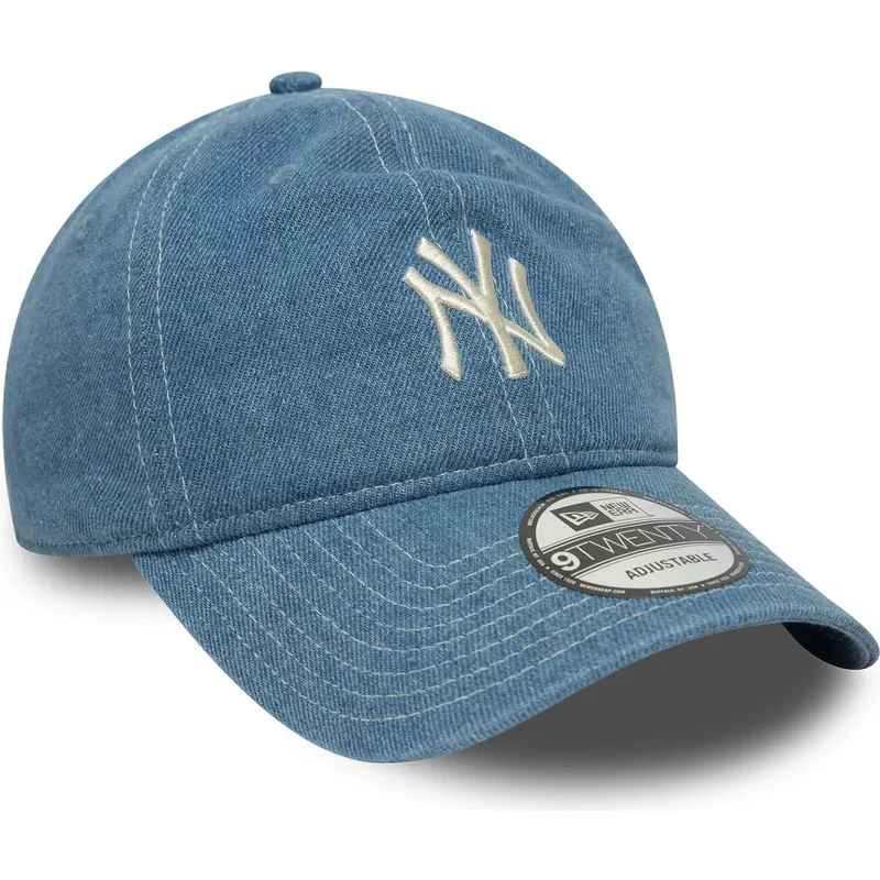 justerbar-bla-buet-kasket-9twenty-denim-fra-new-york-yankees-mlb-fra-new-era