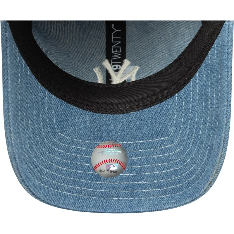 justerbar-bla-buet-kasket-9twenty-denim-fra-new-york-yankees-mlb-fra-new-era