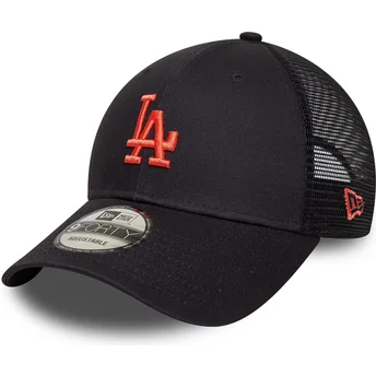Marineblå justerbar truckerkasket med rødt logo 9FORTY Homefield Los Angeles Dodgers MLB fra New Era