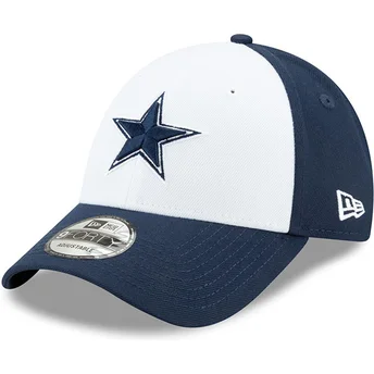 Justerbar hvid og marineblå buet kasket til dreng 9FORTY The League Dallas Cowboys NFL fra New Era