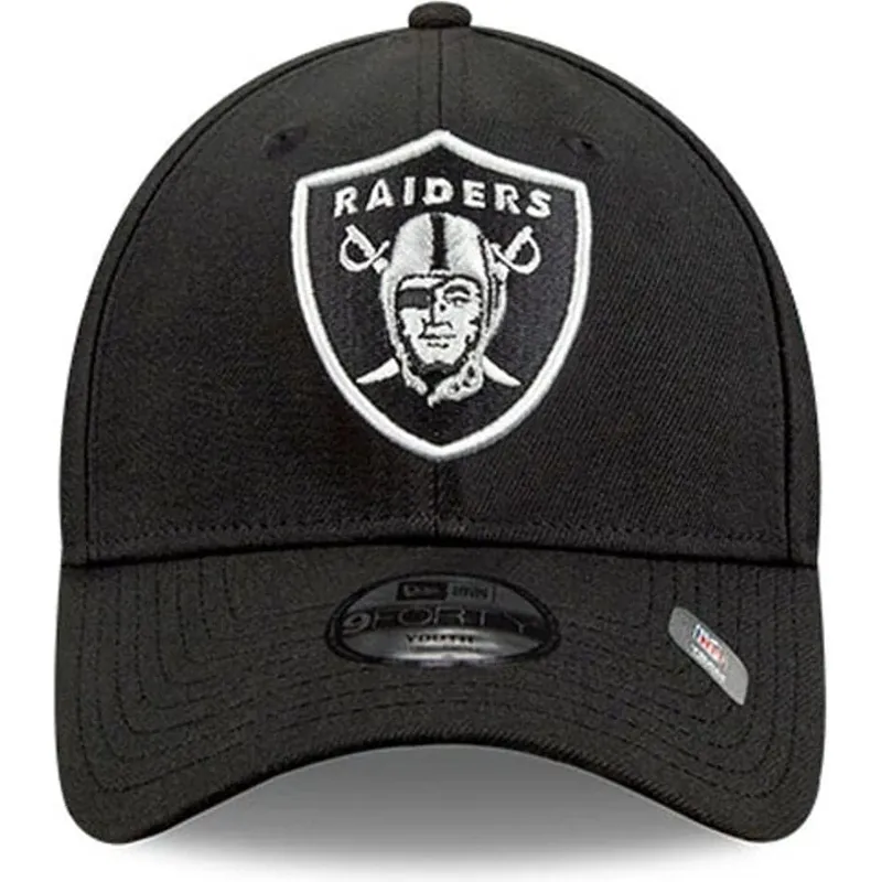 buet-sort-justerbar-kasket-til-born-9forty-the-league-fra-las-vegas-raiders-nfl-fra-new-era