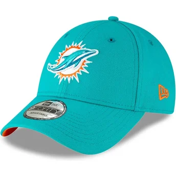 Blå justerbar 9FORTY The League Miami Dolphins NFL børnekasket med buet skygge fra New Era