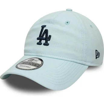 Justerbar blå buet kasket med marineblåt logo 9TWENTY Linen fra Los Angeles Dodgers MLB fra New Era
