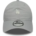 gra-justerbar-9twenty-mini-logo-washed-kasket-med-buet-skygge-fra-los-angeles-dodgers-mlb-fra-new-era