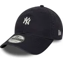 justerbar-marinebla-buet-kasket-9twenty-mini-logo-washed-fra-new-york-yankees-mlb-fra-new-era