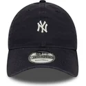 justerbar-marinebla-buet-kasket-9twenty-mini-logo-washed-fra-new-york-yankees-mlb-fra-new-era