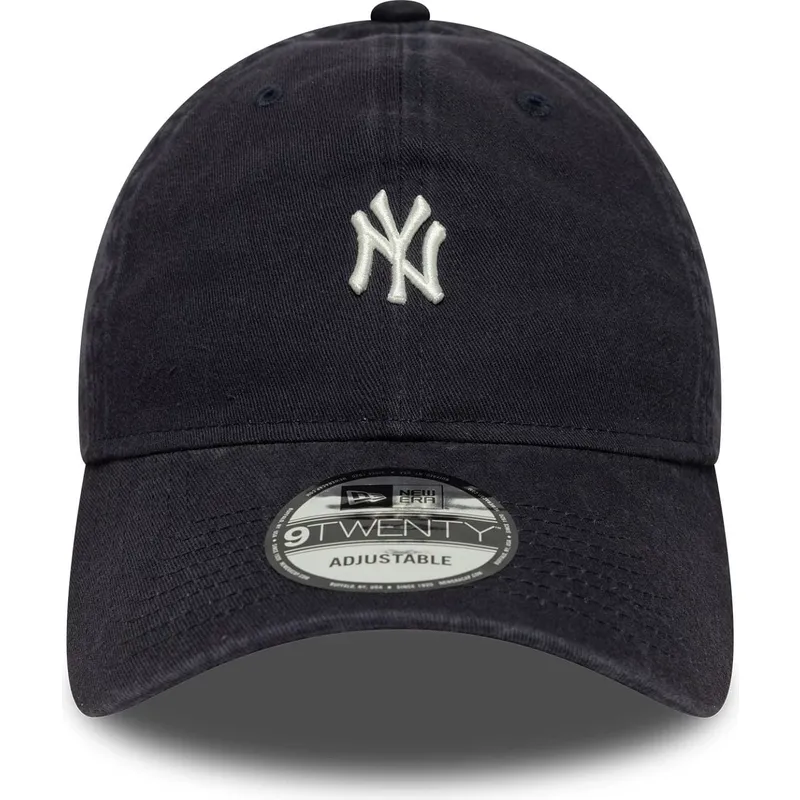 justerbar-marinebla-buet-kasket-9twenty-mini-logo-washed-fra-new-york-yankees-mlb-fra-new-era