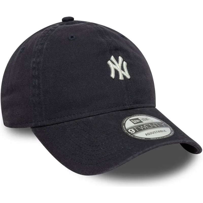 justerbar-marinebla-buet-kasket-9twenty-mini-logo-washed-fra-new-york-yankees-mlb-fra-new-era