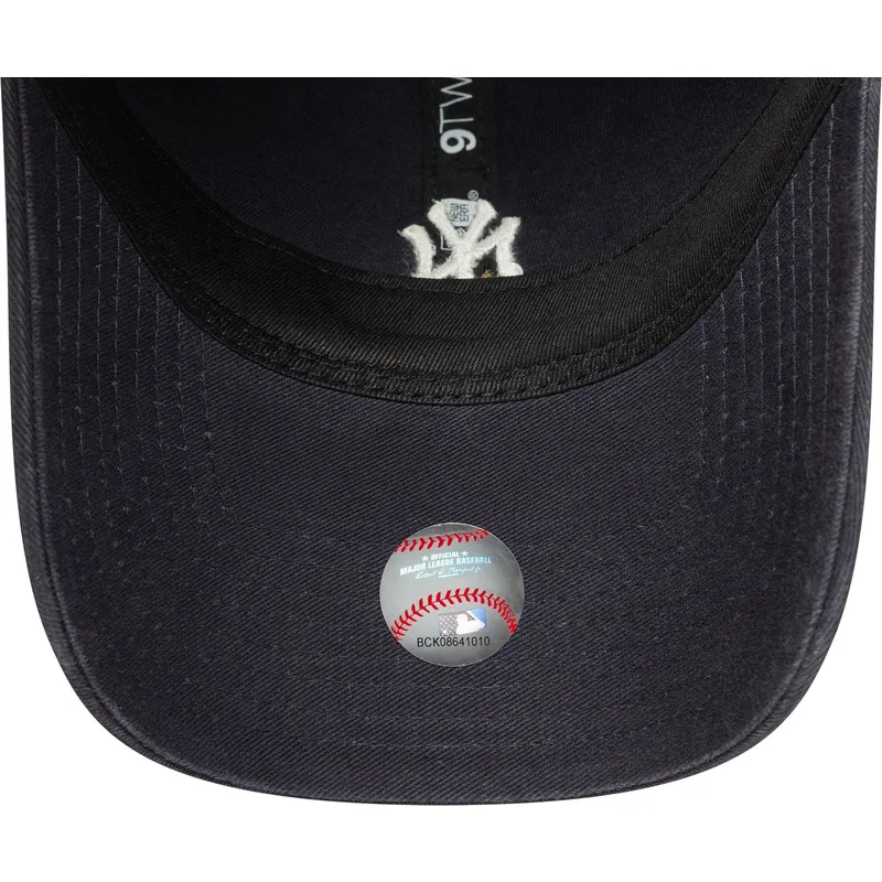 justerbar-marinebla-buet-kasket-9twenty-mini-logo-washed-fra-new-york-yankees-mlb-fra-new-era