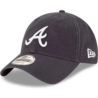 Atlanta Braves MLB New Era 9TWENTY Core Classic justerbar marineblå buet kasket