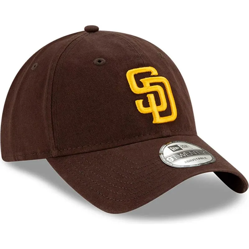 brun-justerbar-buet-kasket-9twenty-core-classic-fra-san-diego-padres-mlb-fra-new-era