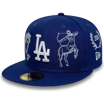Kasketter flad blå tilpasset 59FIFTY Mythical fra Los Angeles Dodgers MLB af New Era