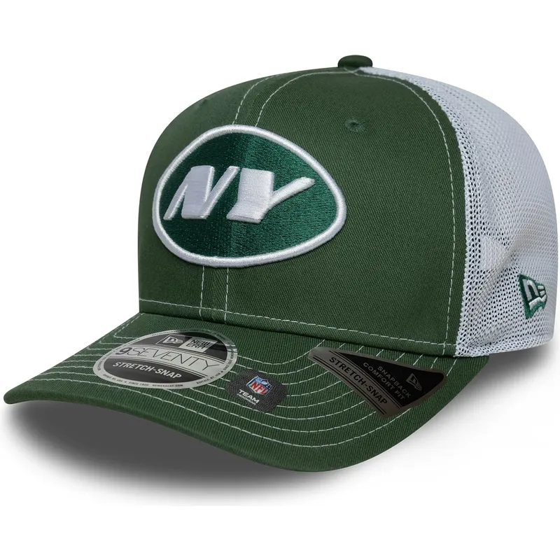 gron-og-hvid-trucker-kasket-9seventy-stretch-snap-fra-new-york-jets-nfl-af-new-era