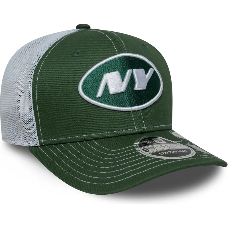 gron-og-hvid-trucker-kasket-9seventy-stretch-snap-fra-new-york-jets-nfl-af-new-era